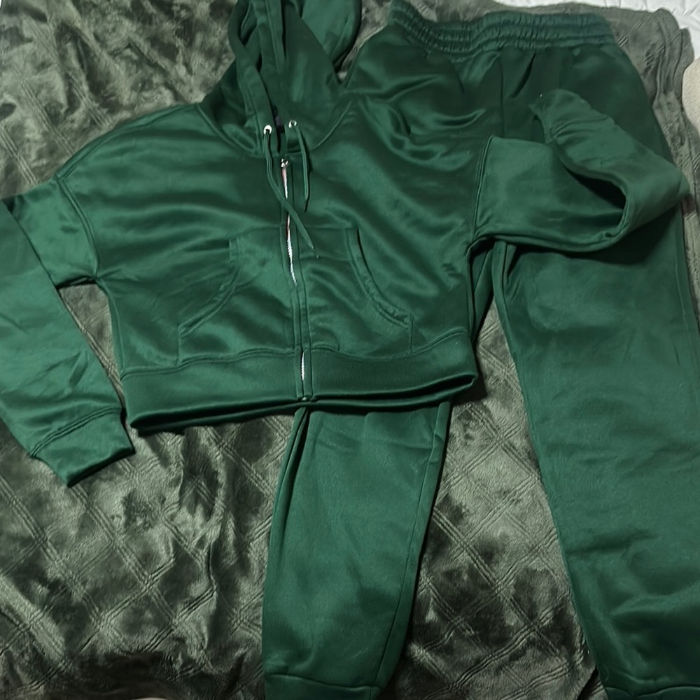 Green Hoodie and Sweatpants Set